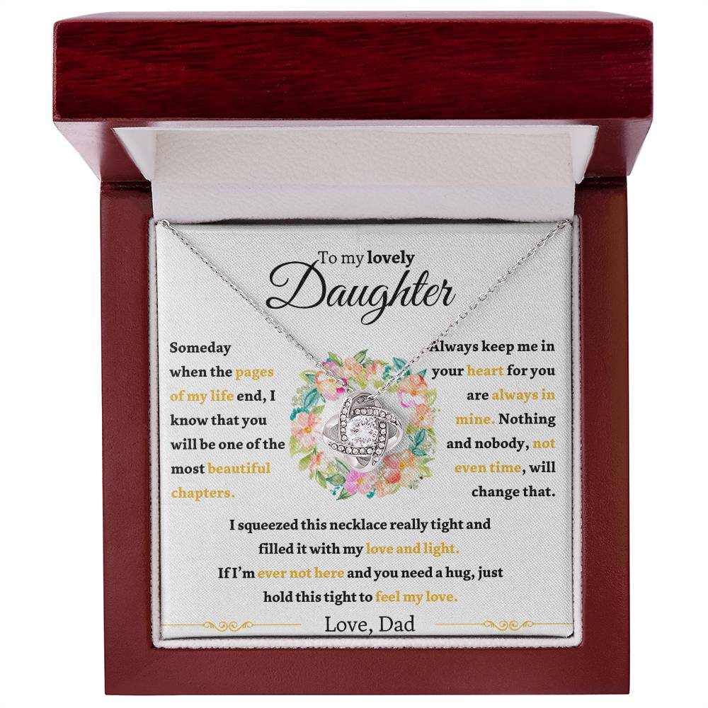 To My Lovely Daughter From Dad | LoveKnot Necklace