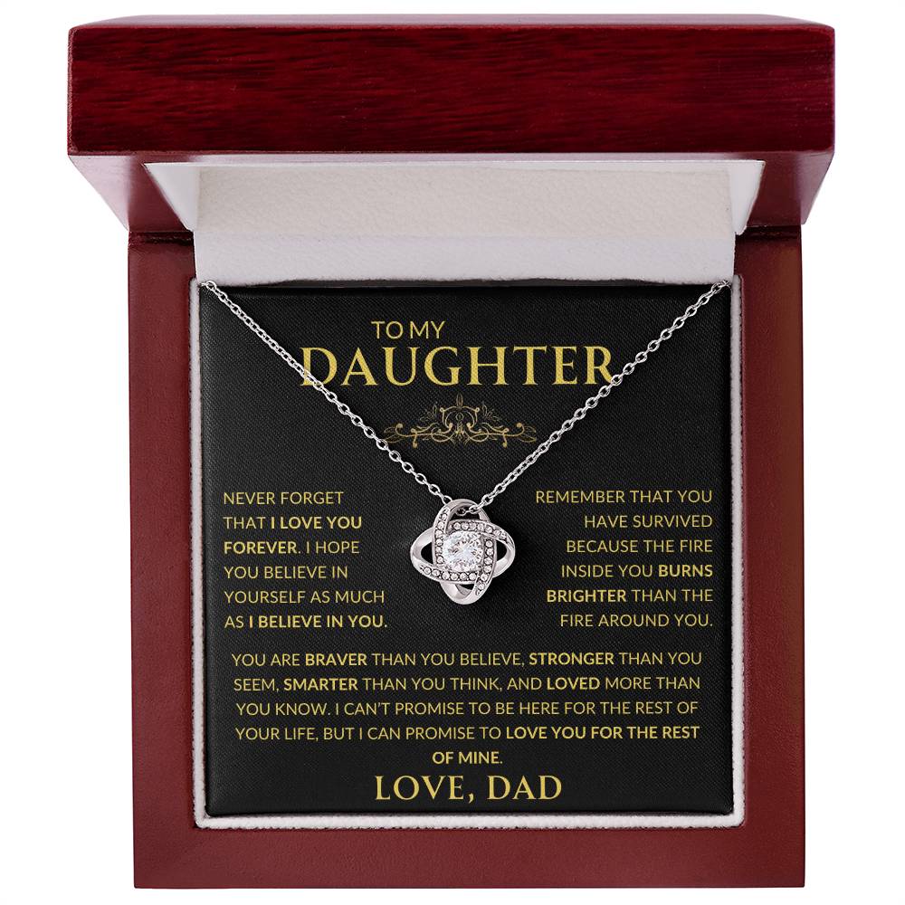 To My Daughter Love Dad - LoveKnot Necklace