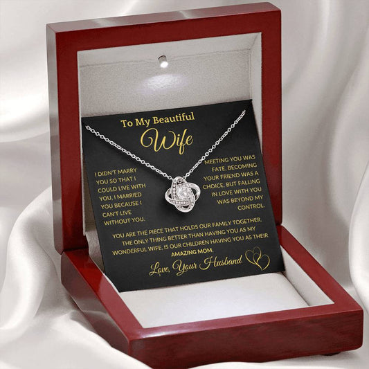 Gift for Wife "Meeting You Was Fate" Gold Knot Necklace