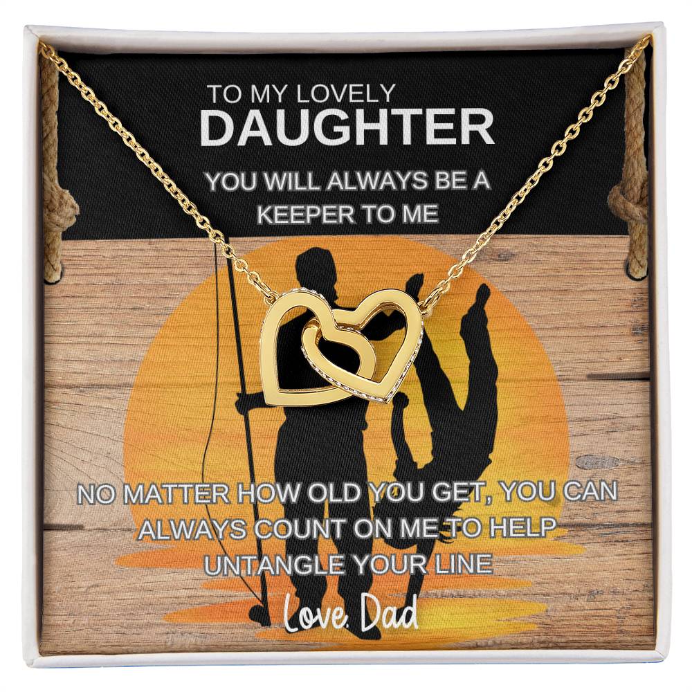 To My Lovely Daughter | Always A Keeper | Interlocking Hearts Necklace