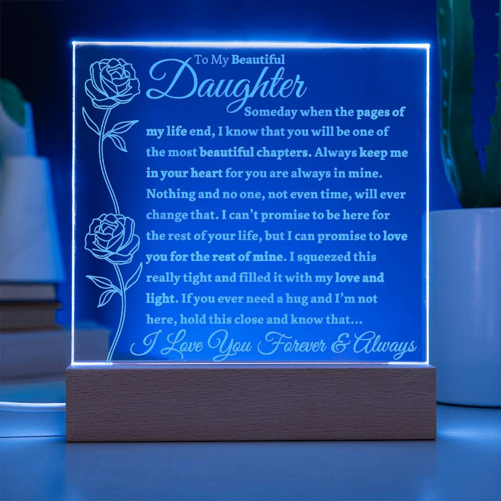 Beautiful Gift For Daughter "Love and Light" Acrylic Plaque