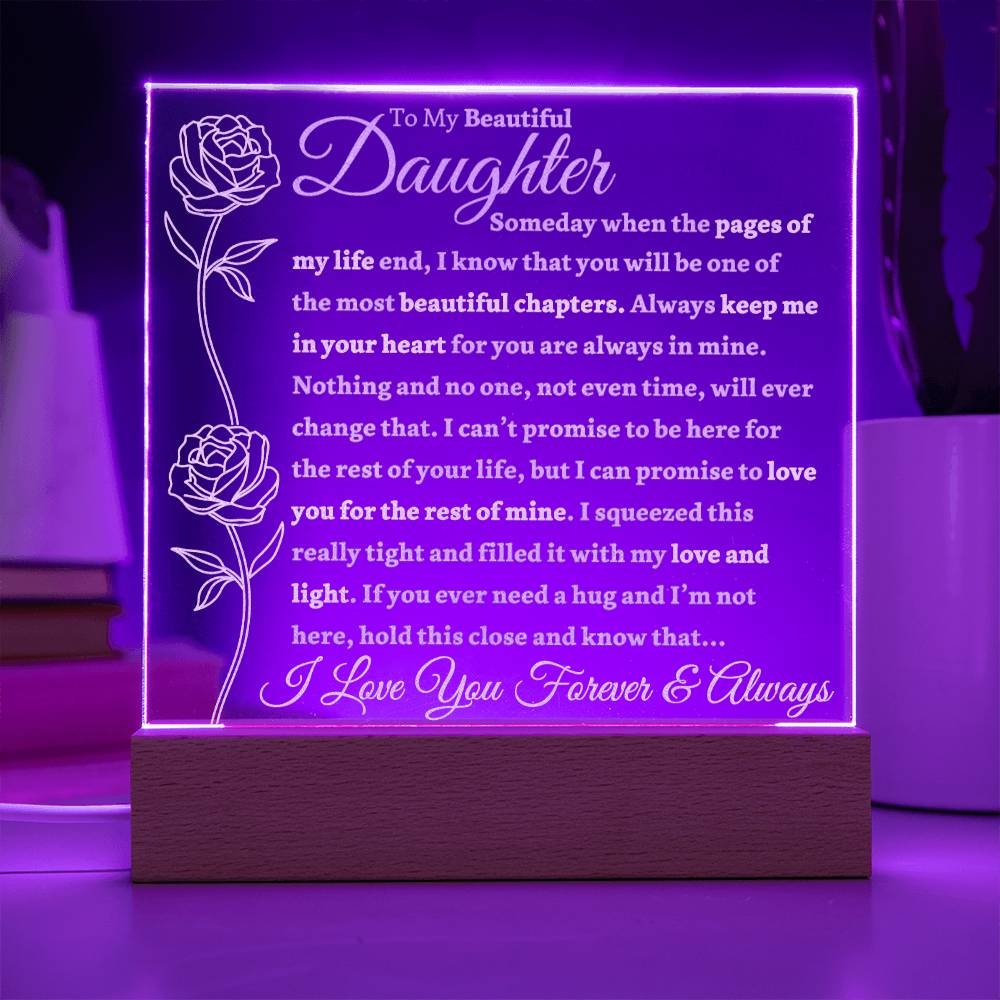 Beautiful Gift For Daughter "Love and Light" Acrylic Plaque