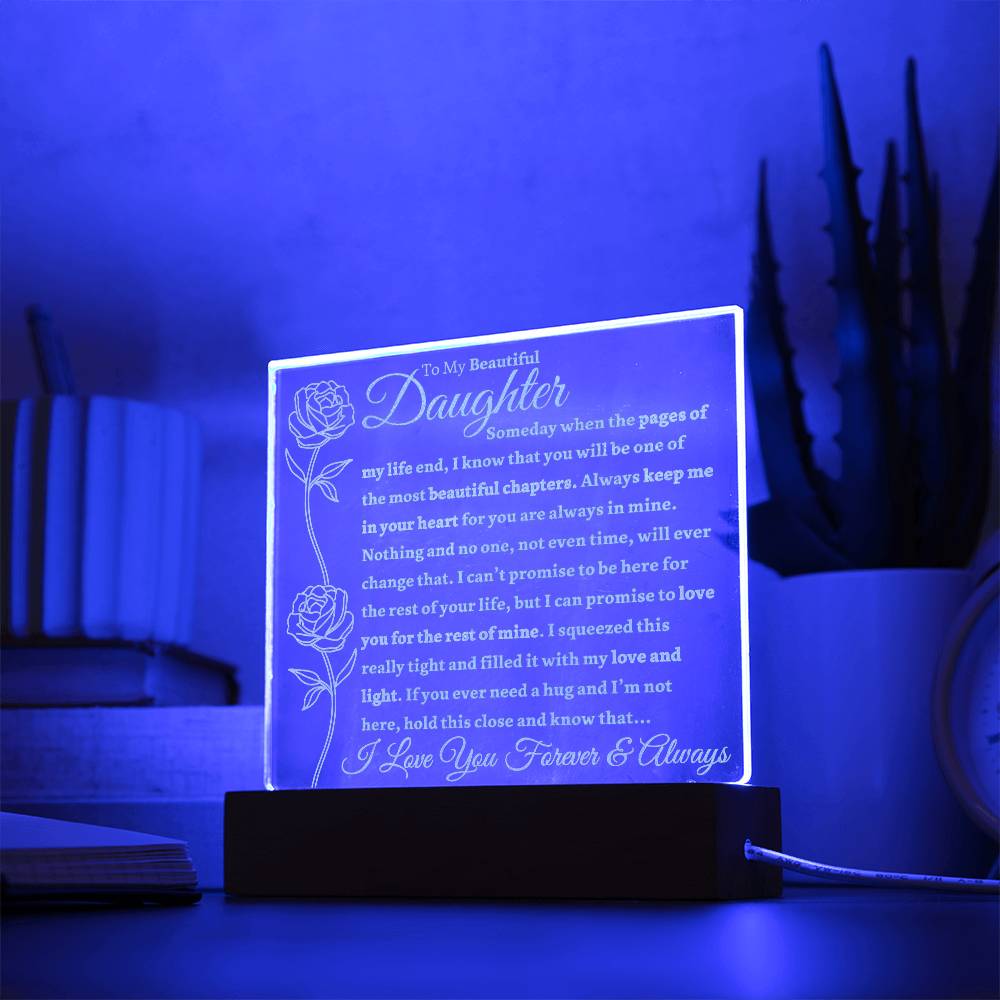 Beautiful Gift For Daughter "Love and Light" Acrylic Plaque