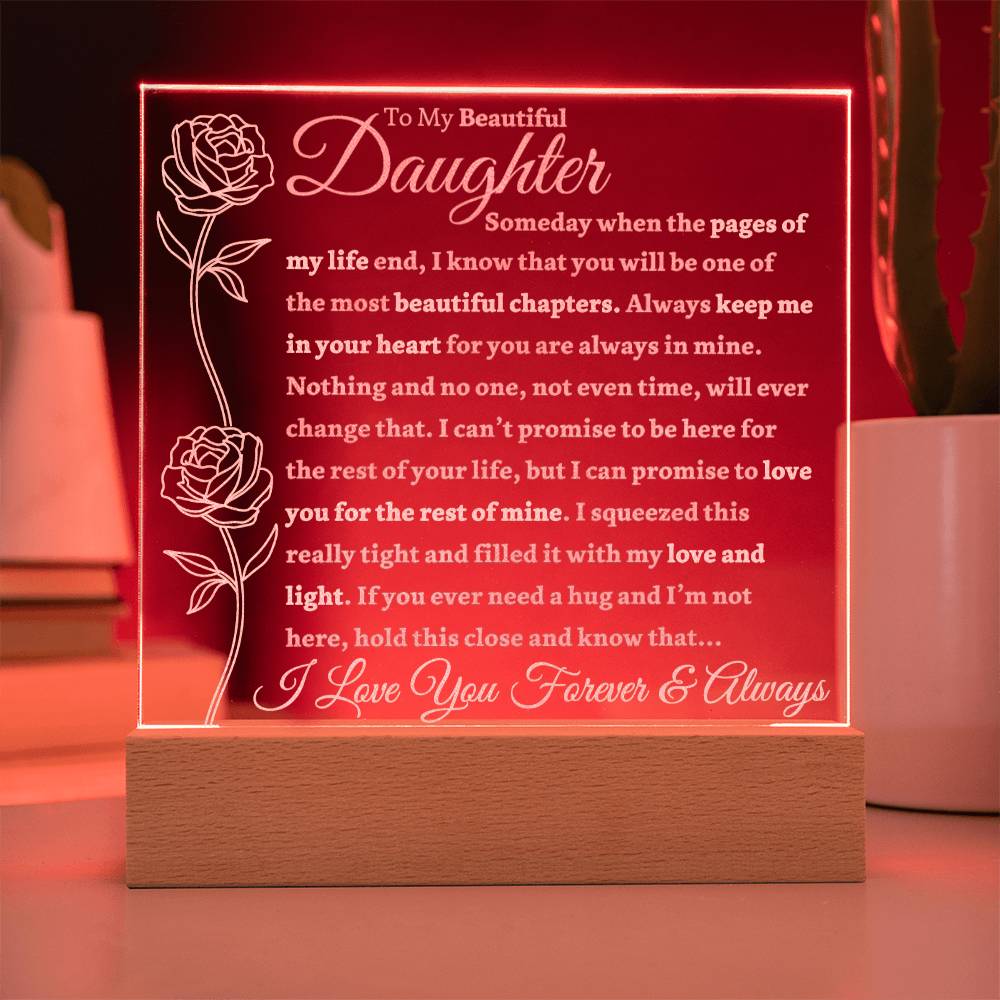 Beautiful Gift For Daughter "Love and Light" Acrylic Plaque