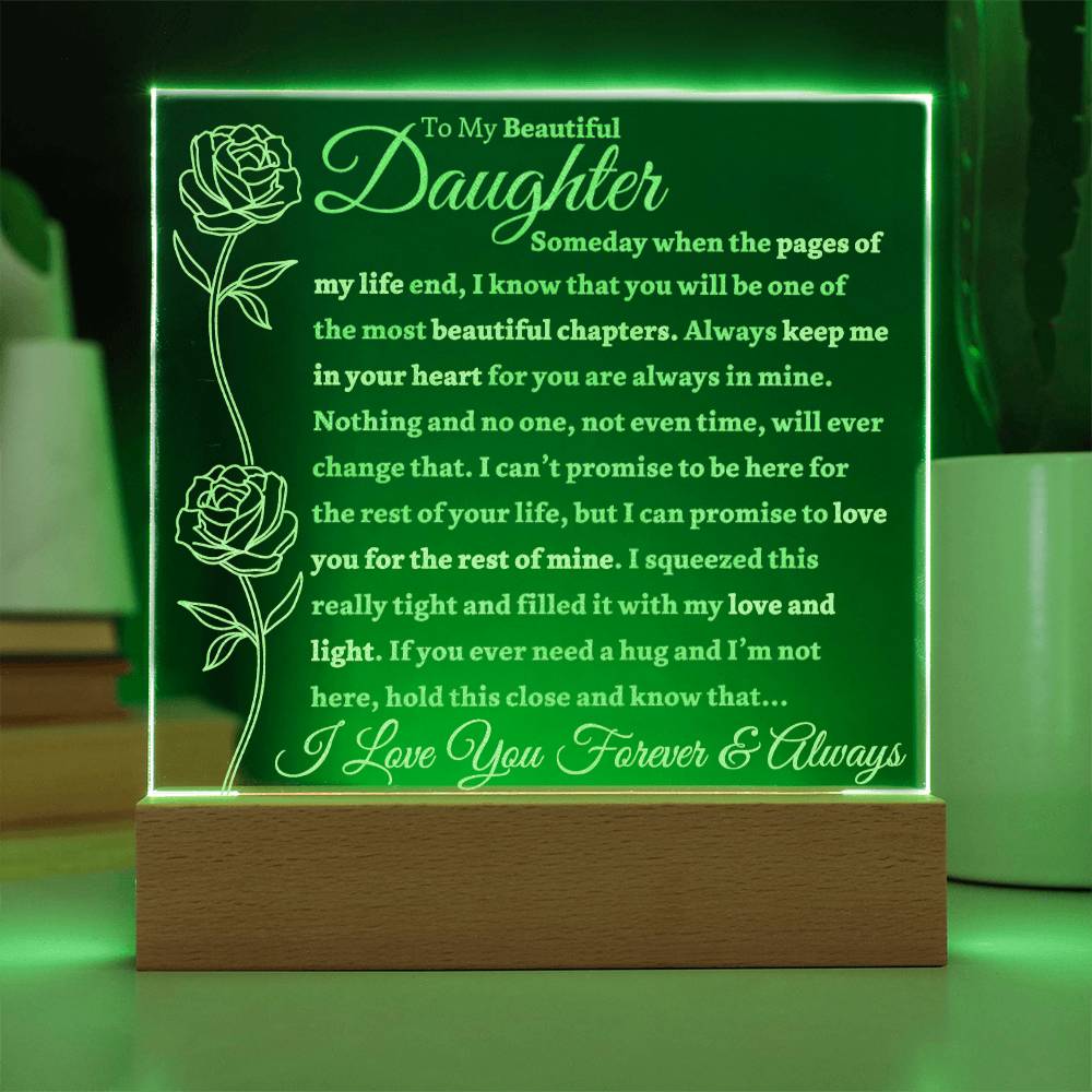 Beautiful Gift For Daughter "Love and Light" Acrylic Plaque