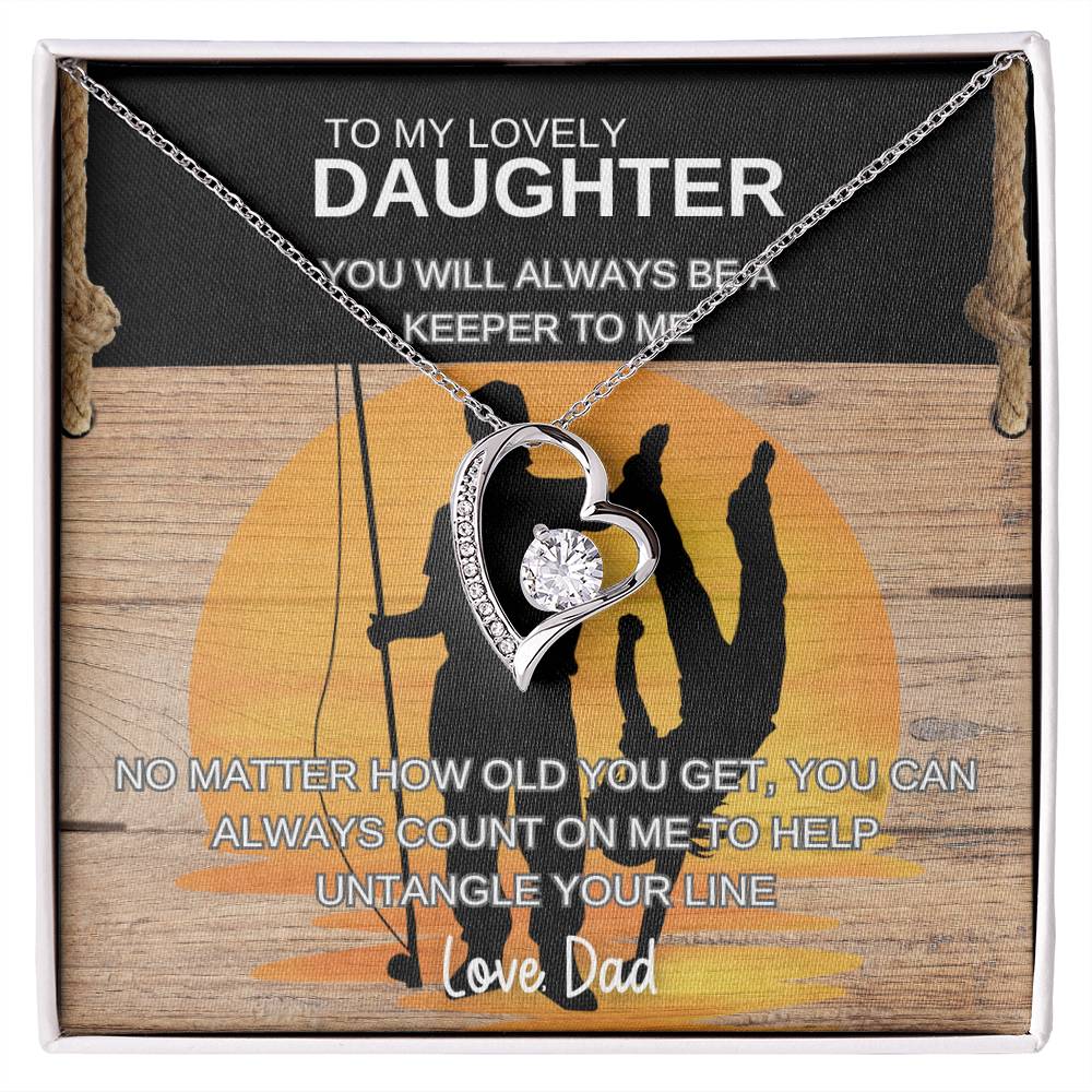 To My Lovely Daughter | Always A Keeper | Forever Love Necklace