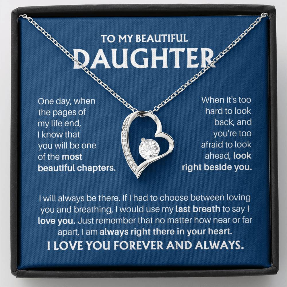 To My Beautiful Daughter - Most Beautiful Chapters Forever Love Necklace Set