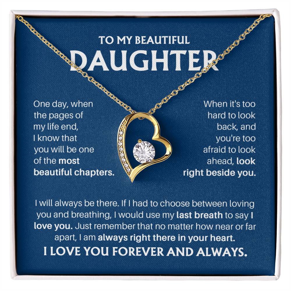 To My Beautiful Daughter - Most Beautiful Chapters Forever Love Necklace Set