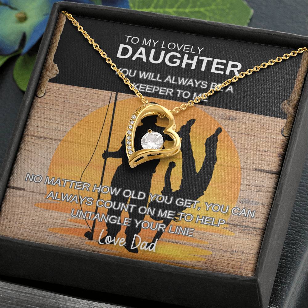 To My Lovely Daughter | Always A Keeper | Forever Love Necklace