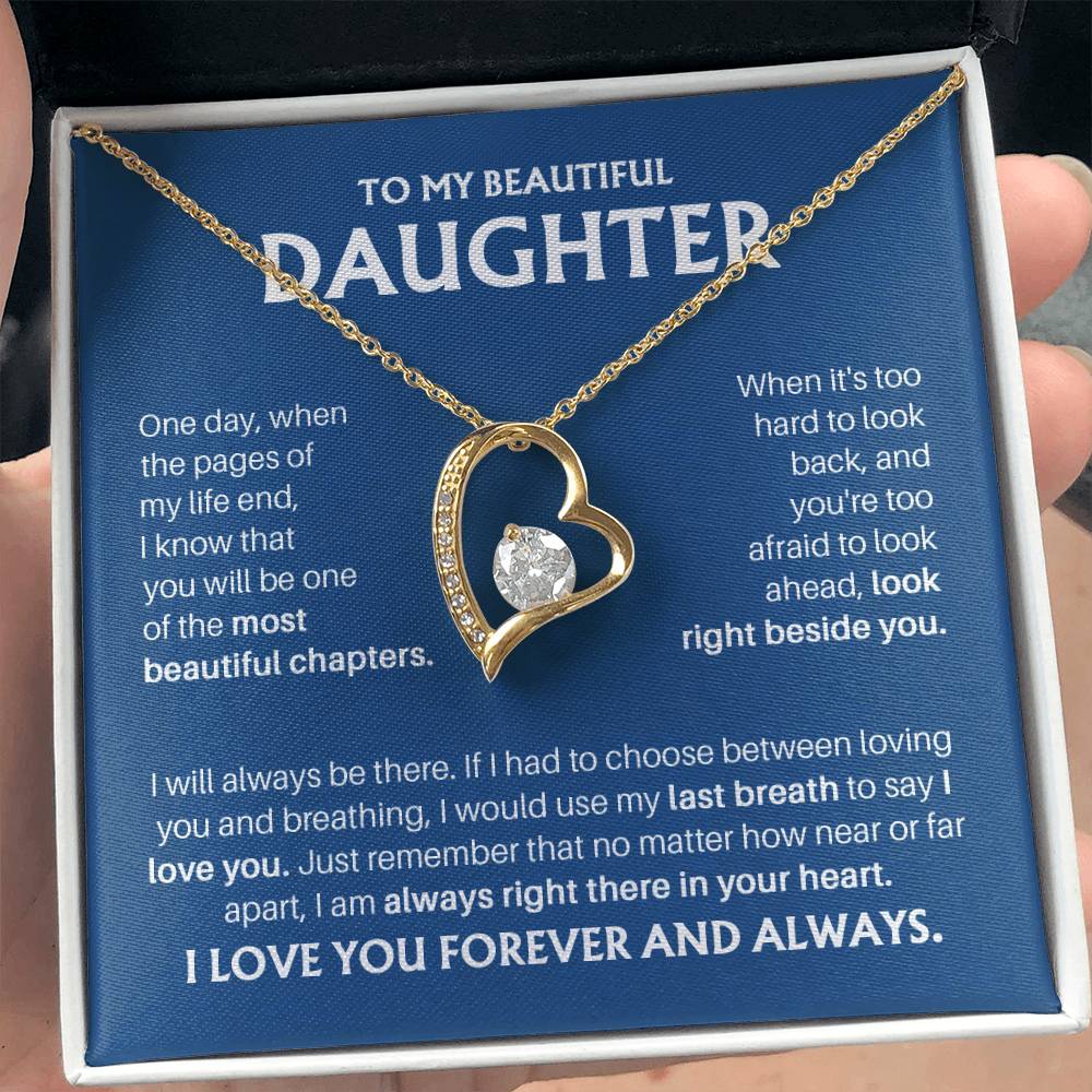 To My Beautiful Daughter - Most Beautiful Chapters Forever Love Necklace Set