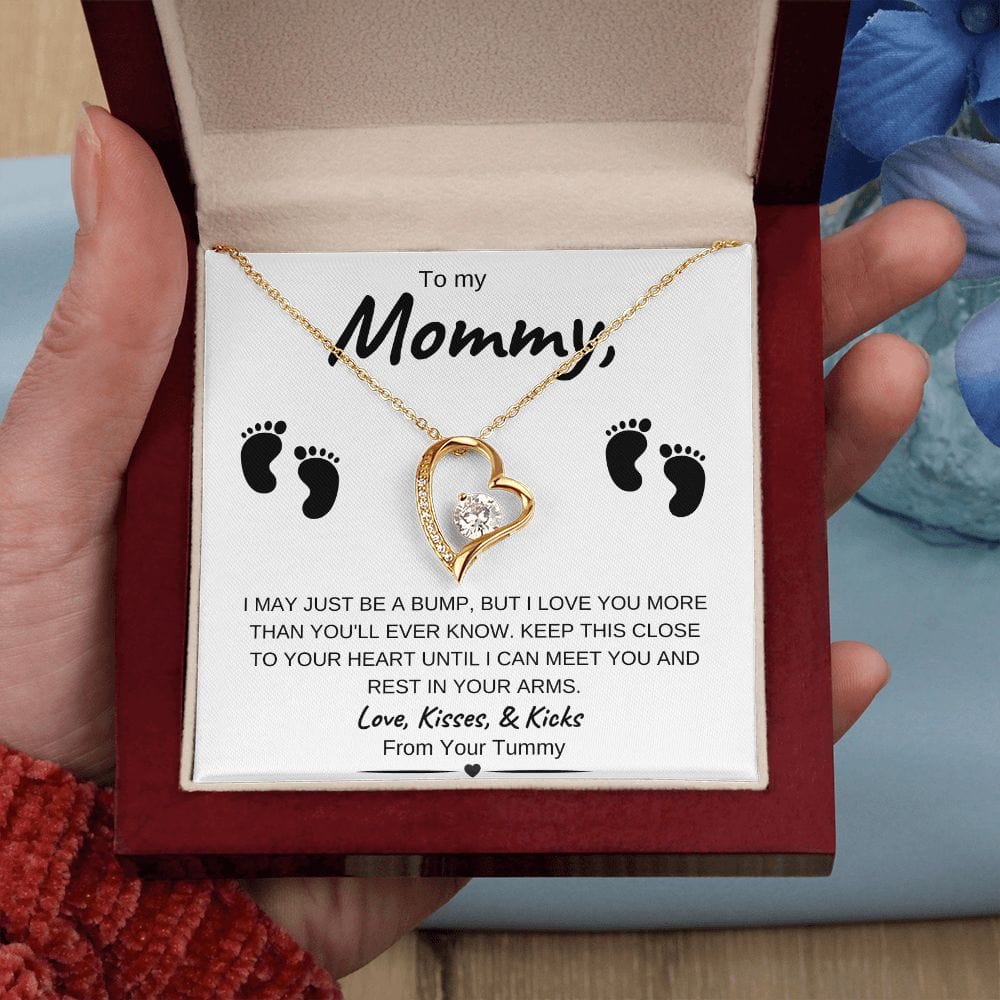 14K White Gold or 18k Yellow Gold | To My Mommy | Forever Love Necklace