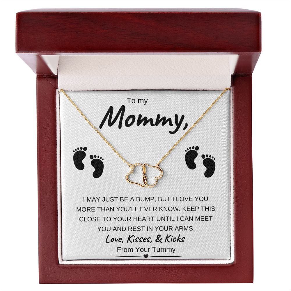 Solid 10k Gold & Diamond | To My Mommy | Everlasting Love Necklace