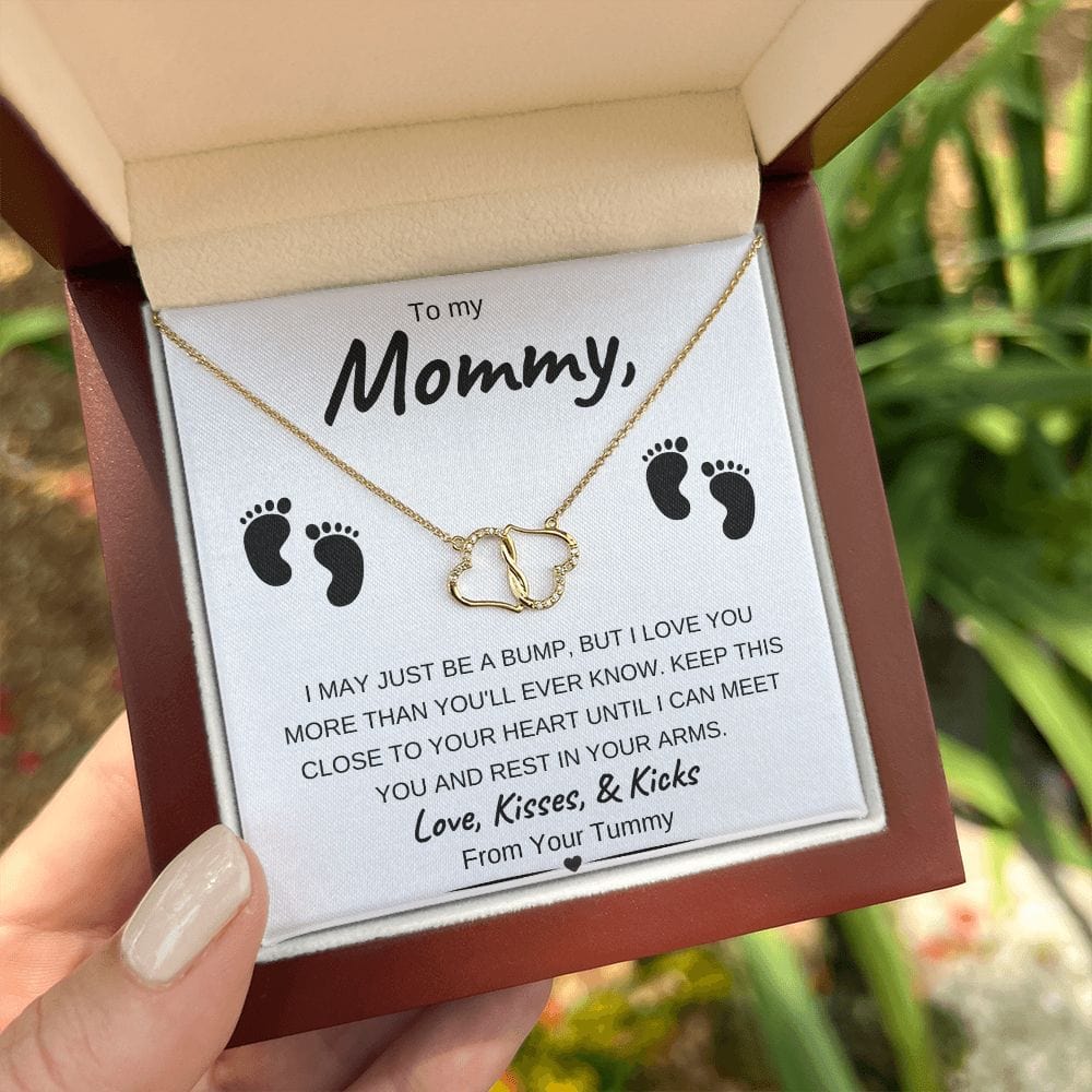 Solid 10k Gold & Diamond | To My Mommy | Everlasting Love Necklace