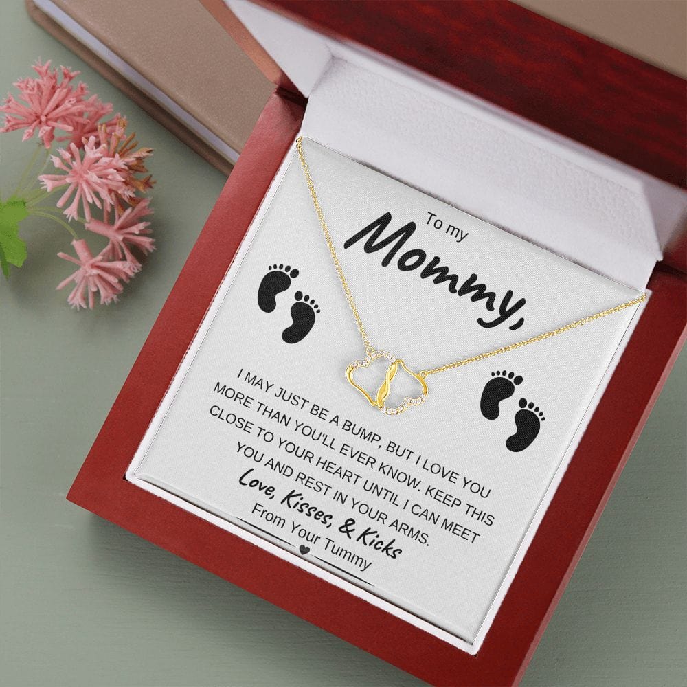 Solid 10k Gold & Diamond | To My Mommy | Everlasting Love Necklace