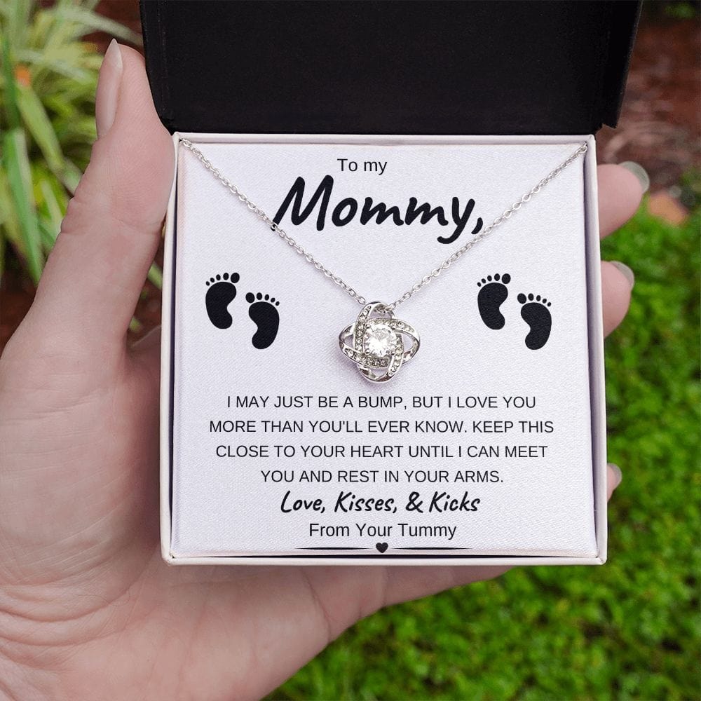 14k White Gold or 18k Yellow Gold | To My Mommy | Love Knot Necklace