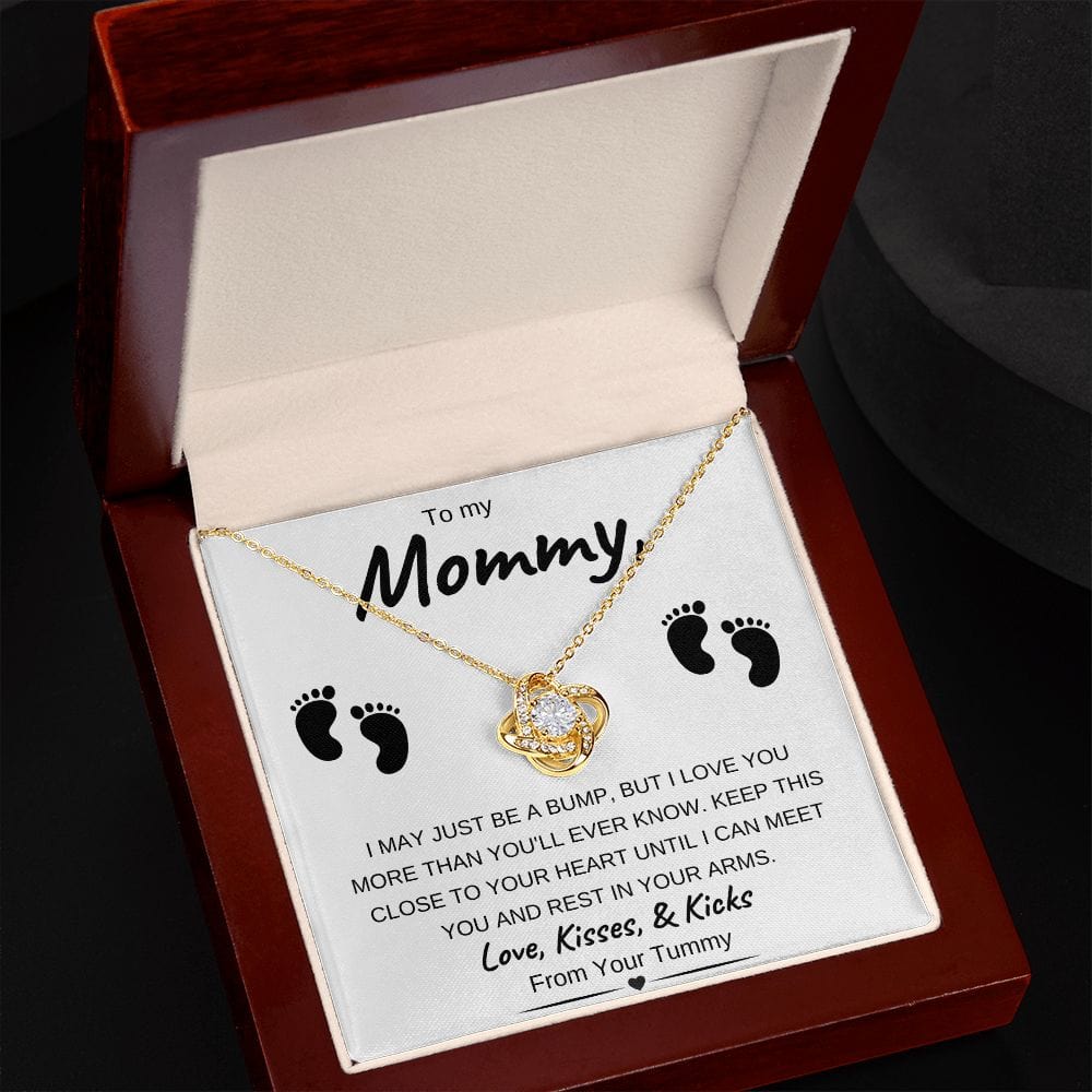 14k White Gold or 18k Yellow Gold | To My Mommy | Love Knot Necklace