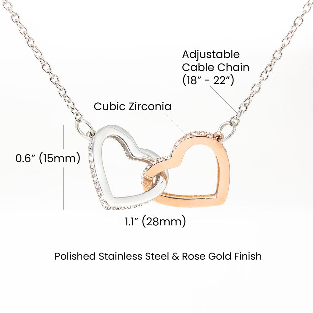 Rose Gold or 18k Yellow Gold | To My Mommy | Interlocking Hearts Necklace