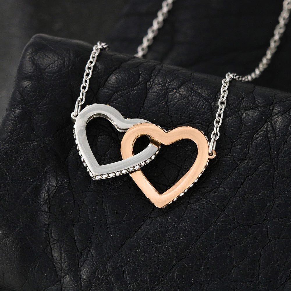 Rose Gold or 18k Yellow Gold | To My Mommy | Interlocking Hearts Necklace