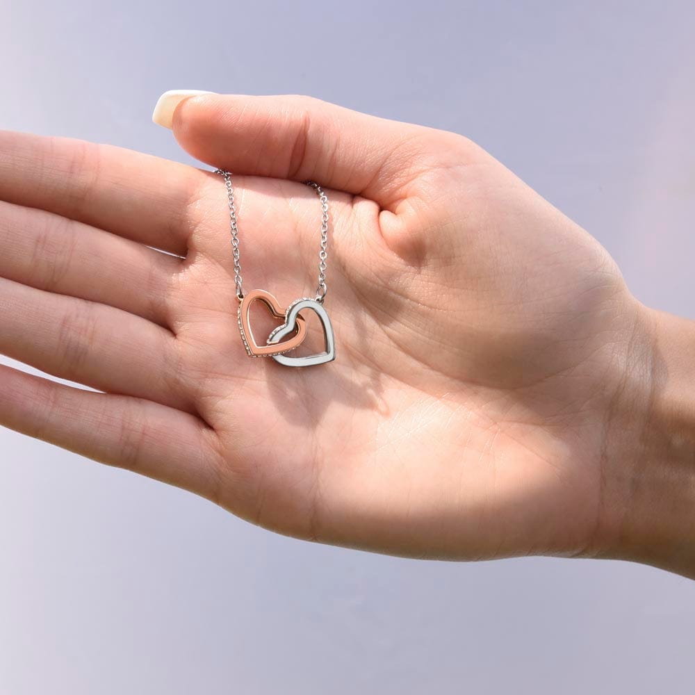 Rose Gold or 18k Yellow Gold | To My Mommy | Interlocking Hearts Necklace