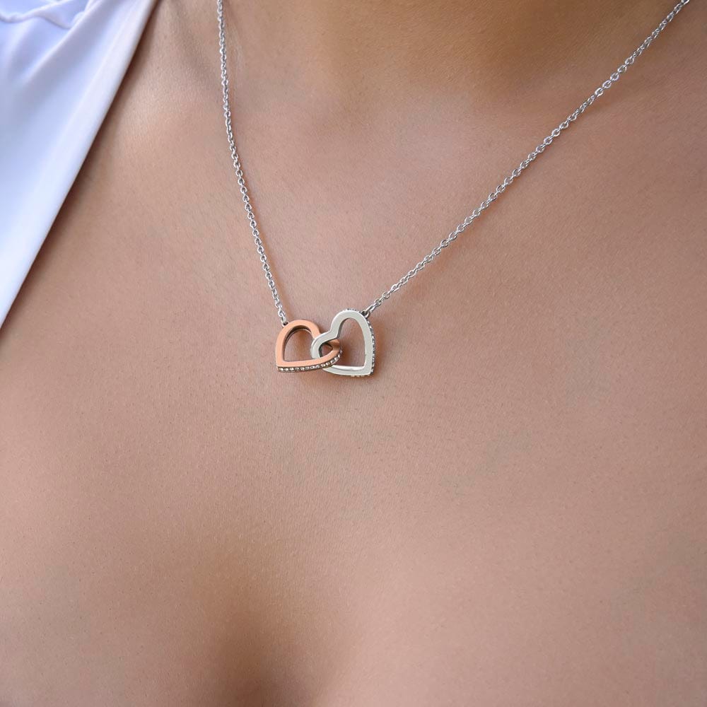 Rose Gold or 18k Yellow Gold | To My Mommy | Interlocking Hearts Necklace