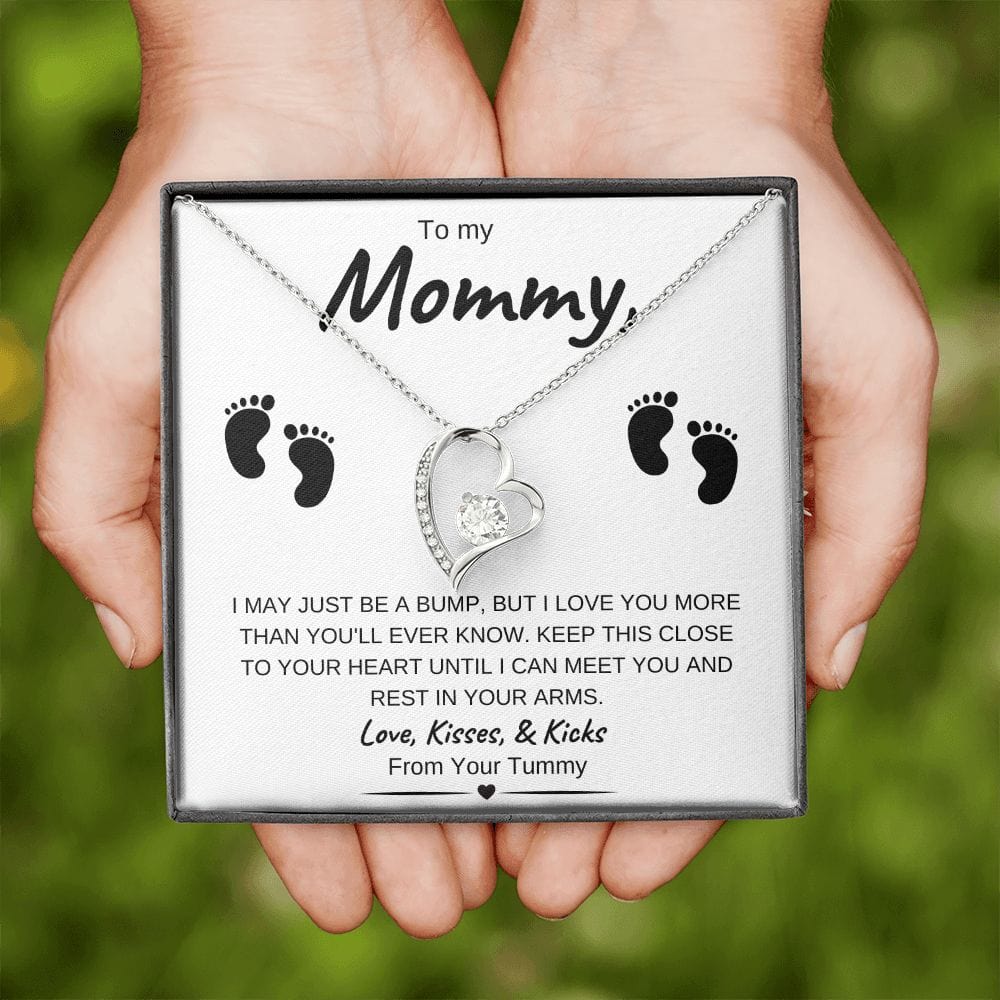 14K White Gold or 18k Yellow Gold | To My Mommy | Forever Love Necklace